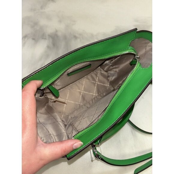 NWT Michael Kors Freya Sm Satchel In Palm Green MSRP $328 - Picture 6 of 9